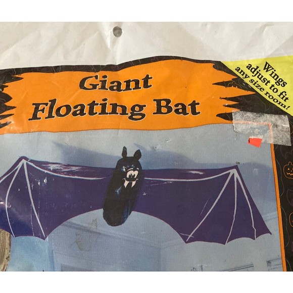VTG 2000 NIP Halloween Giant Floating Black Bat 10' Hanging Decoration Sun Hill - Picture 5 of 6